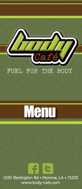 Restaurant Menu Design - Body Cafe Menu Front