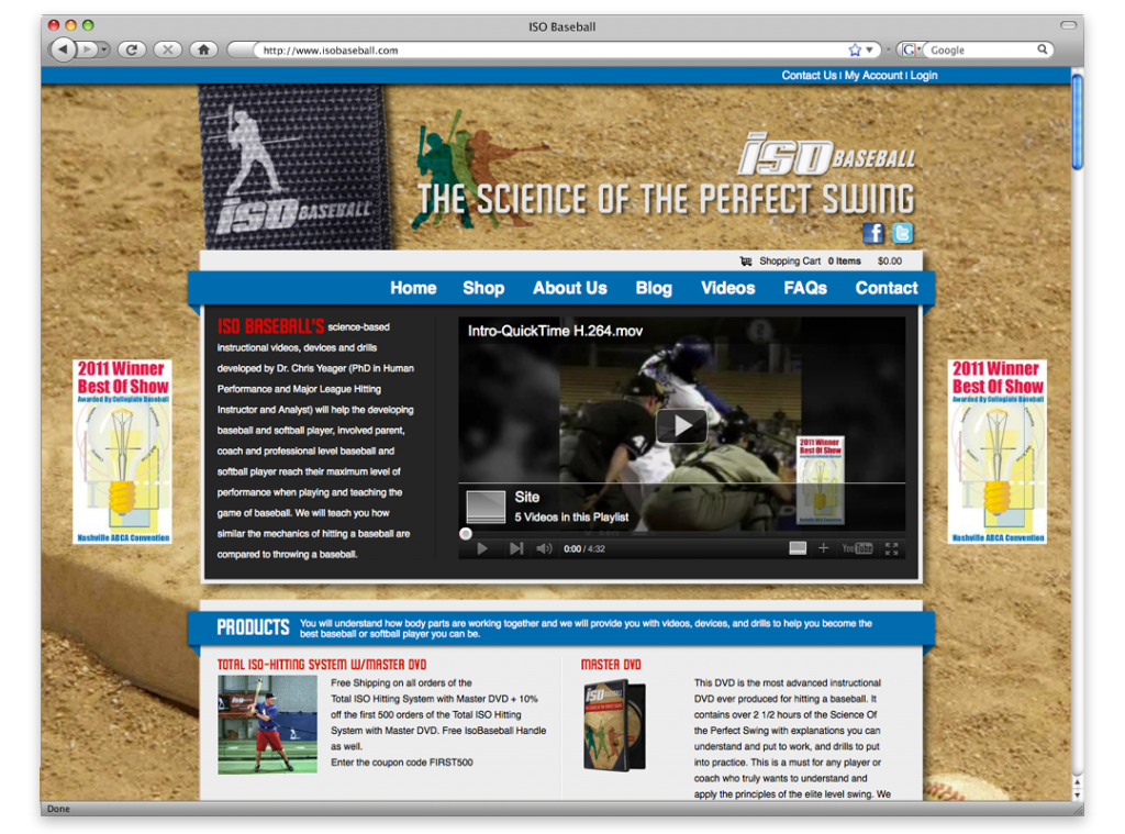 ISO Baseball Website Design and Development