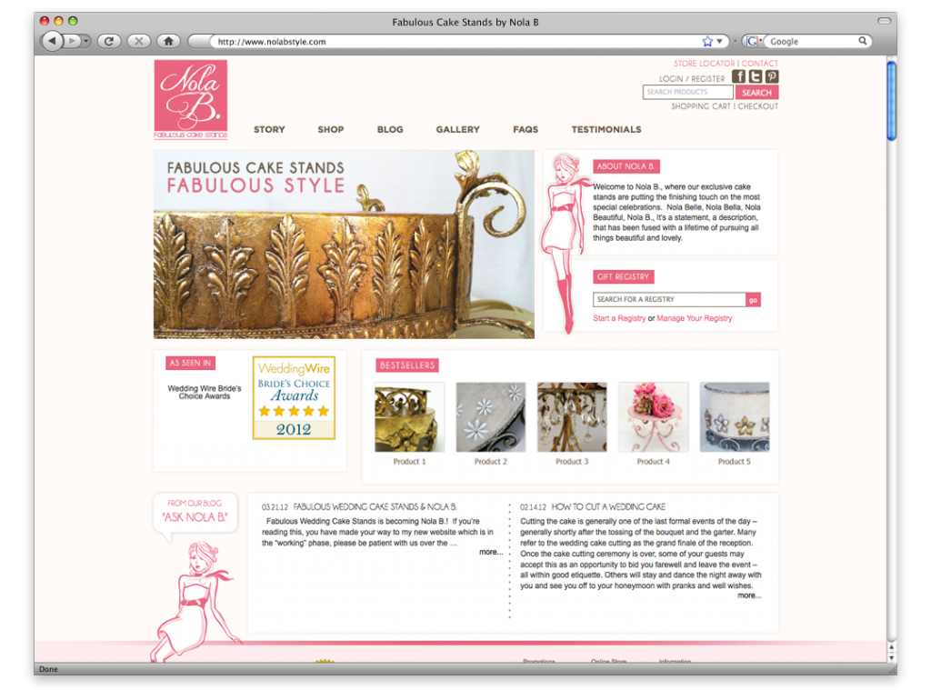 Website Design and Development - Nola B Website