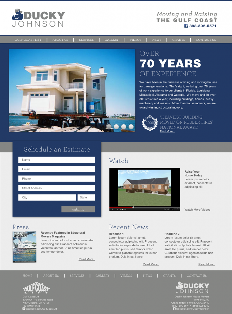 New Orleans Website Design and Development - Ducky Johnson Website