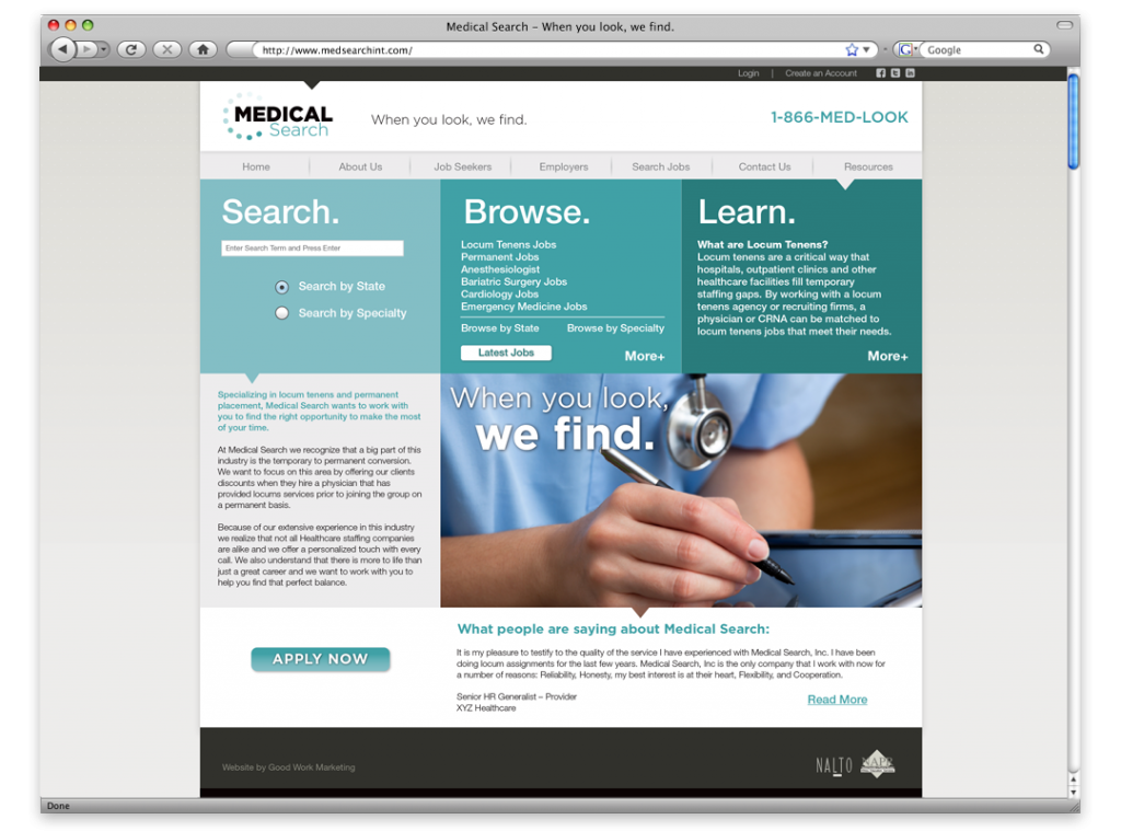 New Orleans Website Development and Design - Medical Search Website