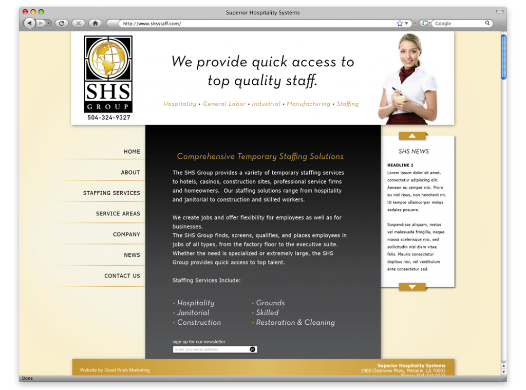 Website Design and Development - SHS Group Website