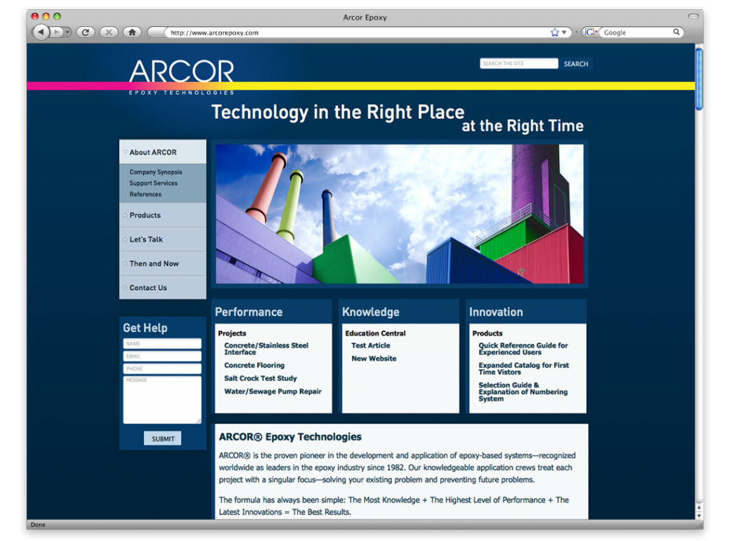 Website Design and Development - Arcor Website