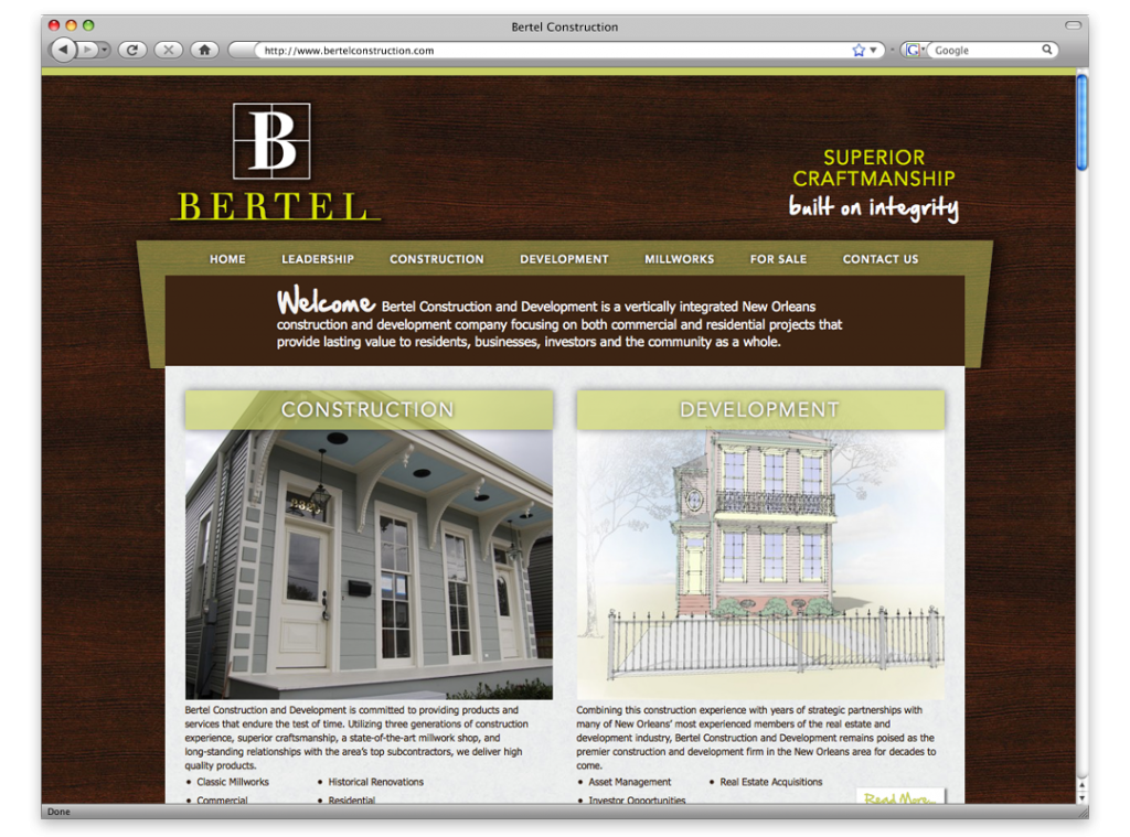 Website Design and Development - Bertel Website