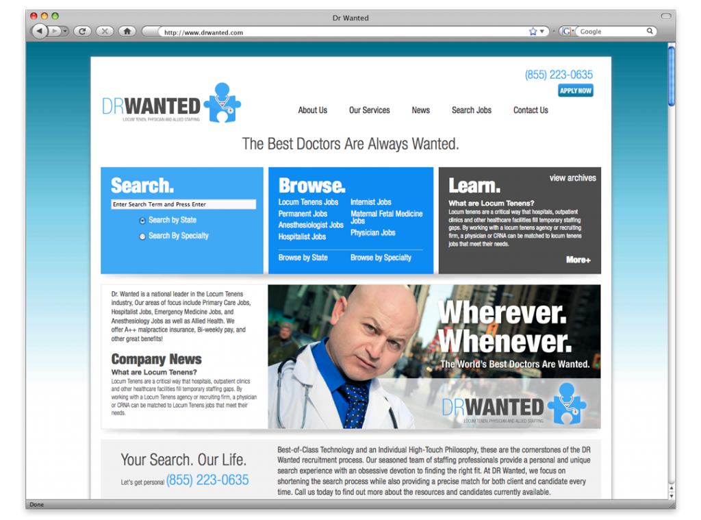 New Orleans Website Design and Development - Dr Wanted Website