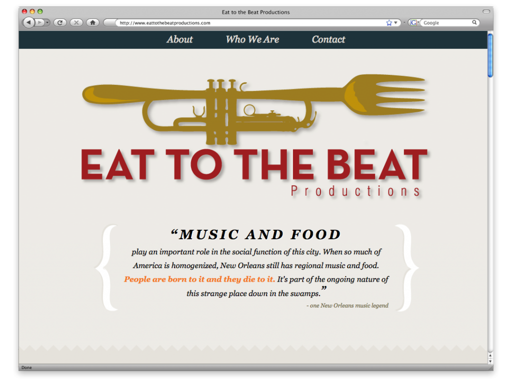 New Orleans Website Design and Development - Eat to the Beat Website