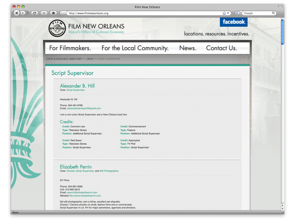 New Orleans Website Design and Development - Film New Orleans Website