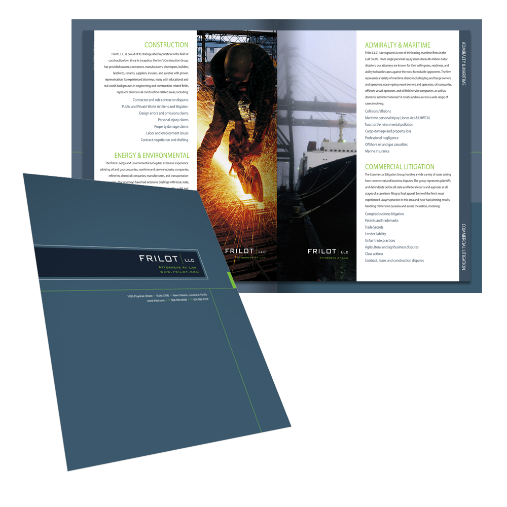 New Orleans Marketing Collateral Design - Frilot Folder Design