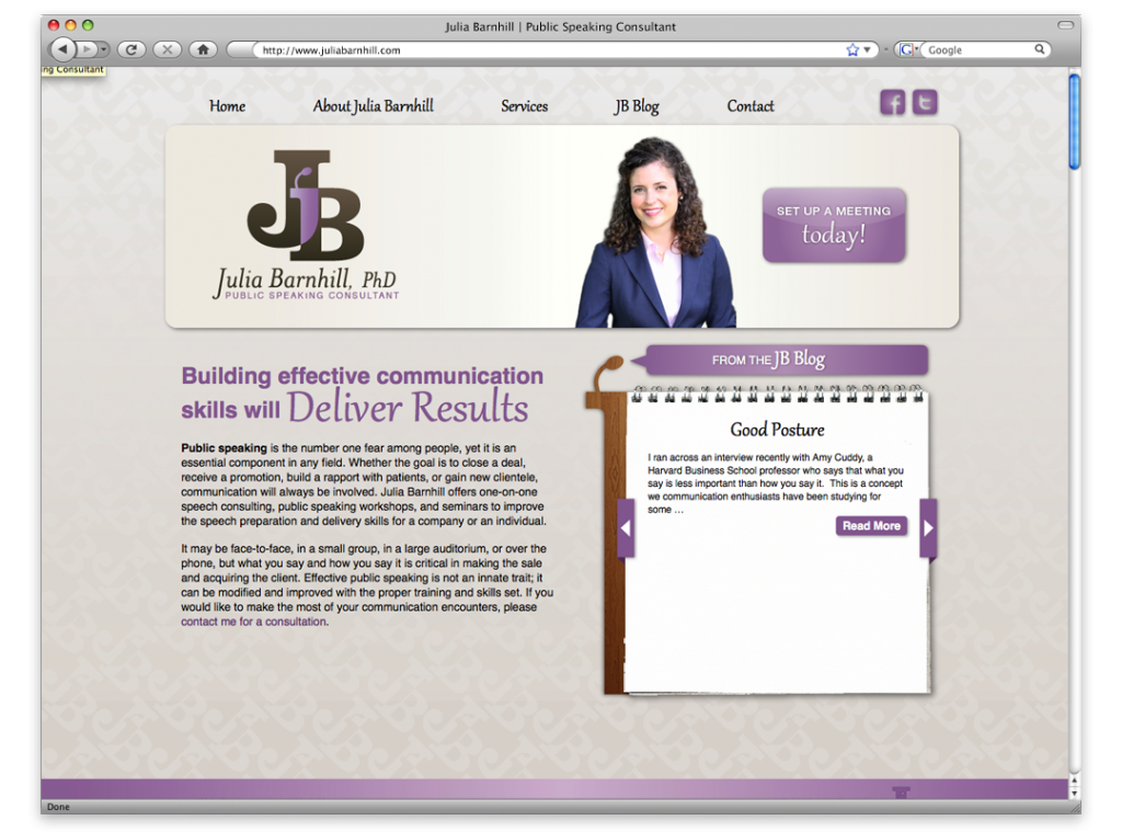 Website Development and Design - Julia Barnhill Website
