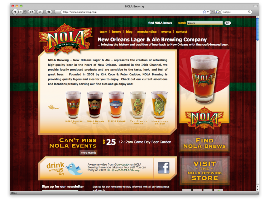 NOLA Brew Website - Lousiana Website Development and Design