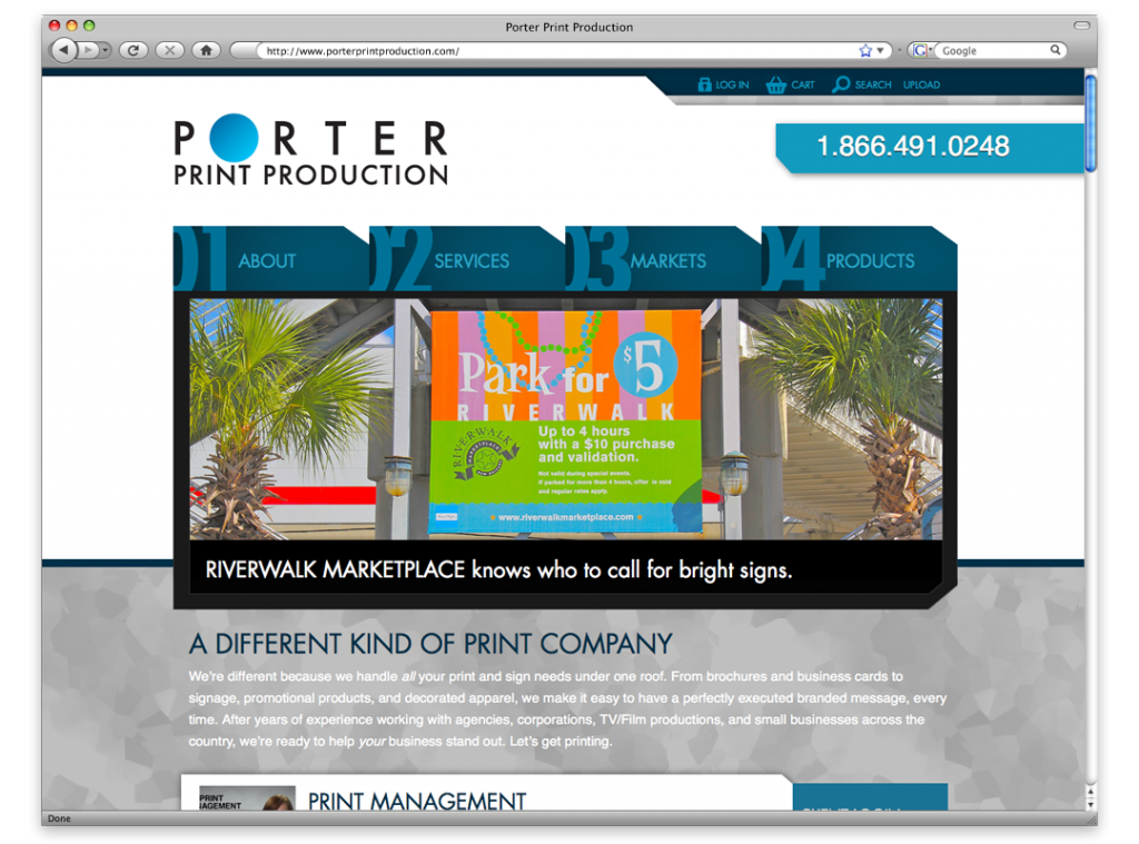 Website Development and Design - Porter Print Website