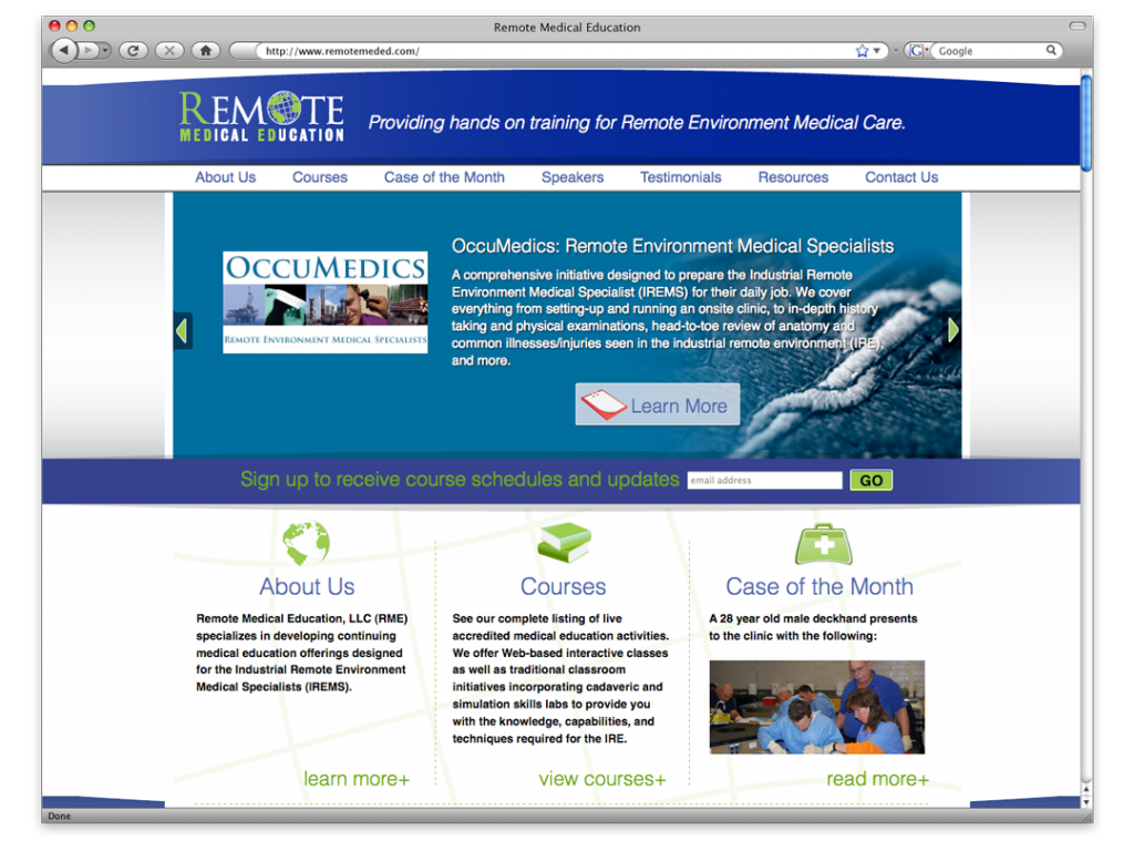 Website Design and Development - Remote Medical Education