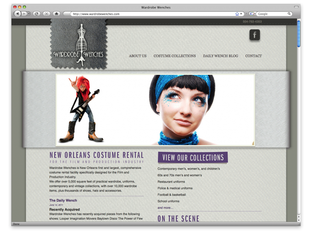 New Orleans Website Design and Development - Wardrobe Wenches Website