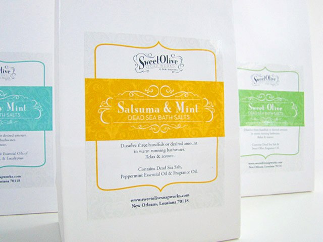 Sweet Olive Soap Works Body Salts - Packaging Design