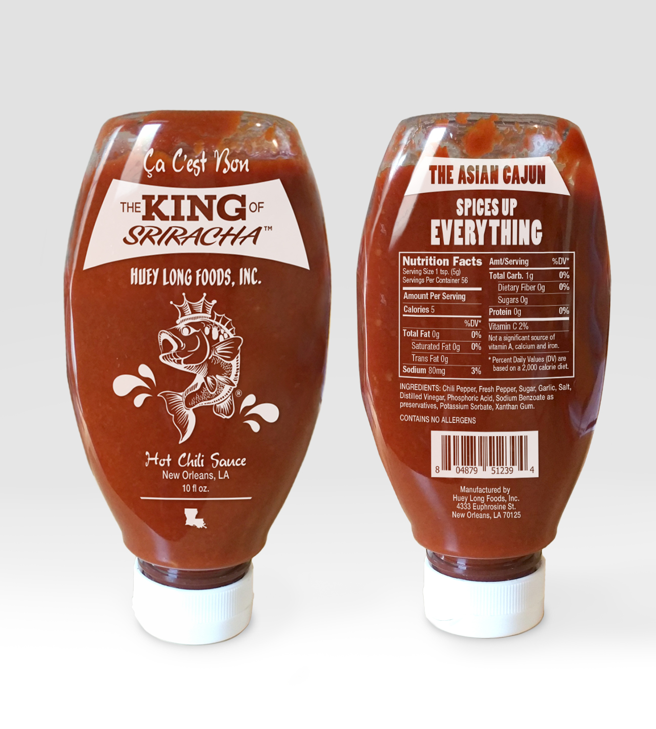 Custom Graphic Designs Product Label Design Huey Long Sriracha