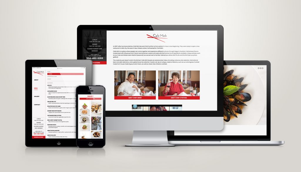 Cafe Minh website design and development