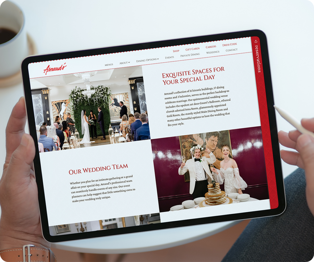 Arnaud's Restaurant brand photography and digital creative