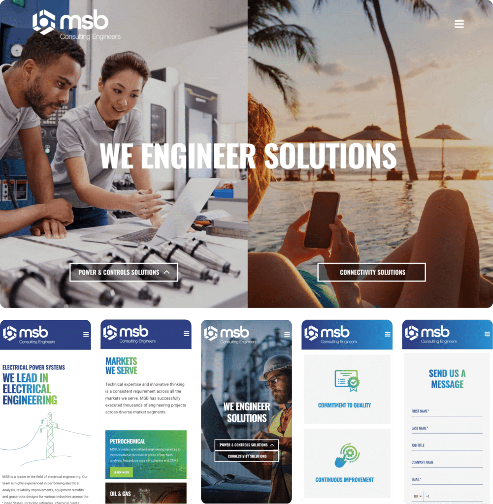 MSB website shown across desktop and mobile screens