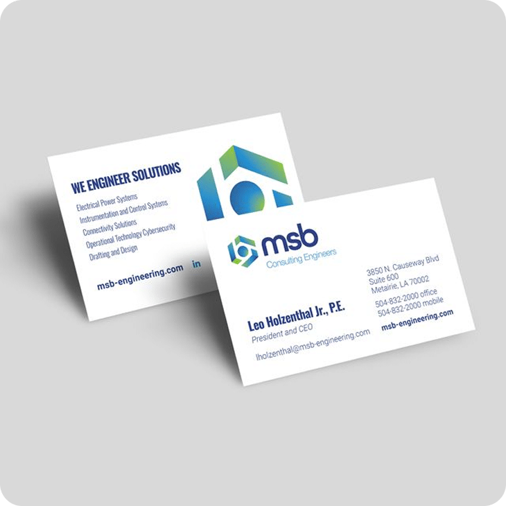 MSB branded business card design