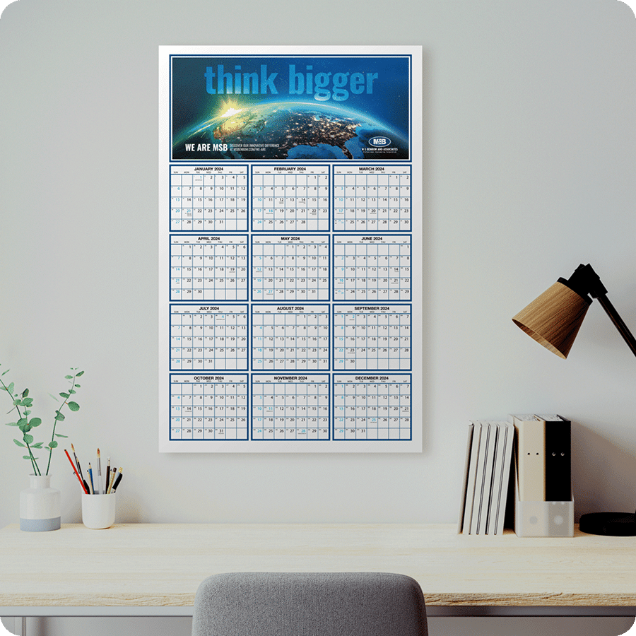 MSB branded wall calendar